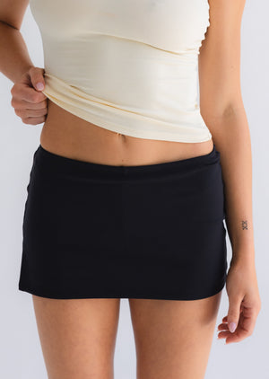 Mini Skirt With Shorts In Black