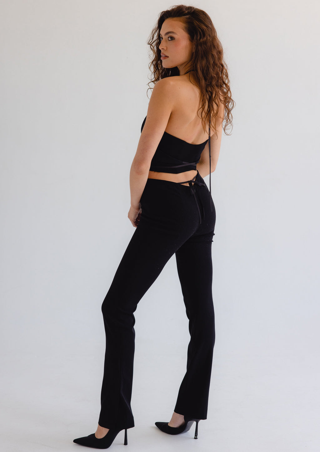 Nonna V Dipped Pants In Black
