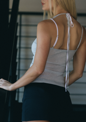 Shelby Layered Tank In Grey/White